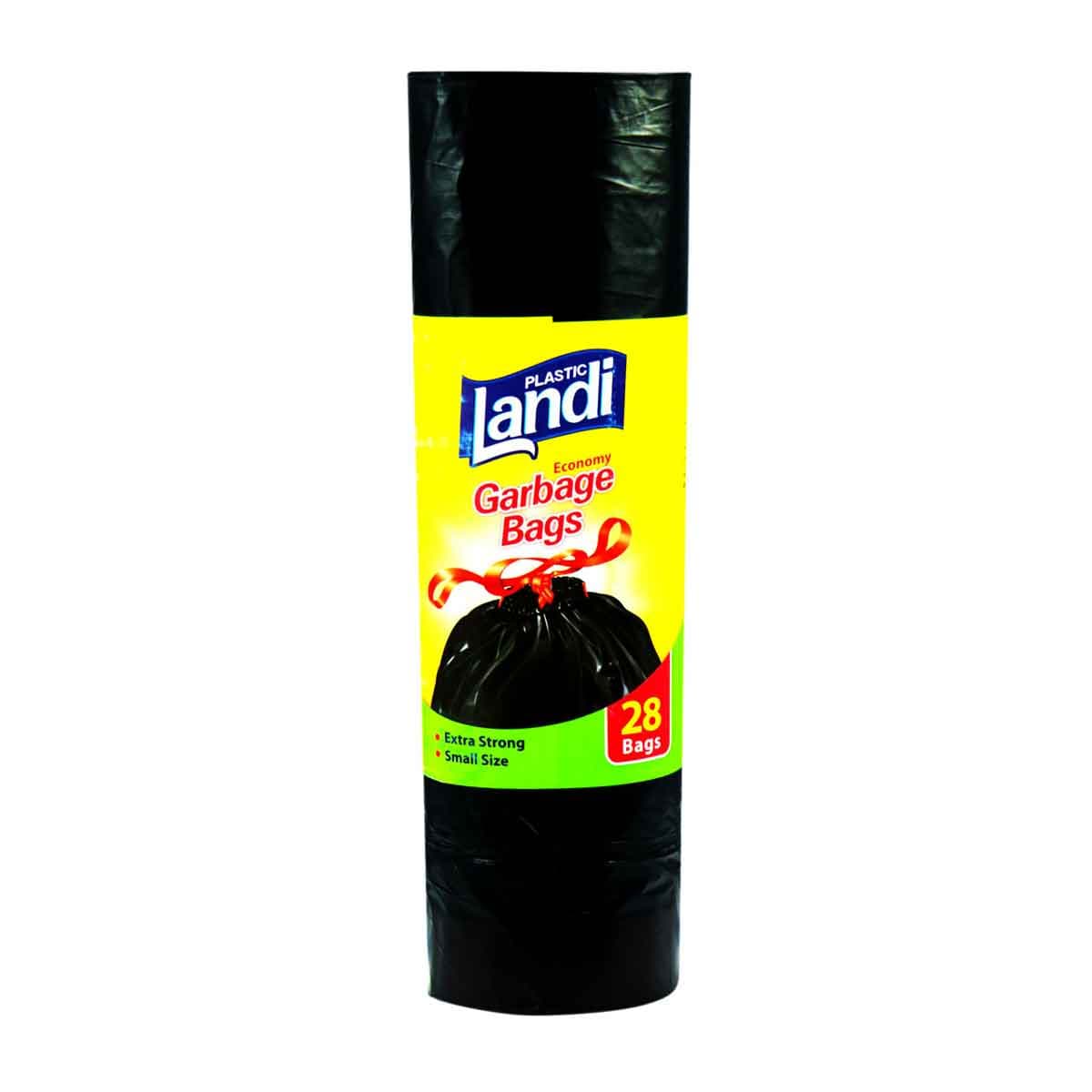 کیسه زباله بند دار سایز کوچک 50*45 لندی پلاستیک 28 عددی کد 0463