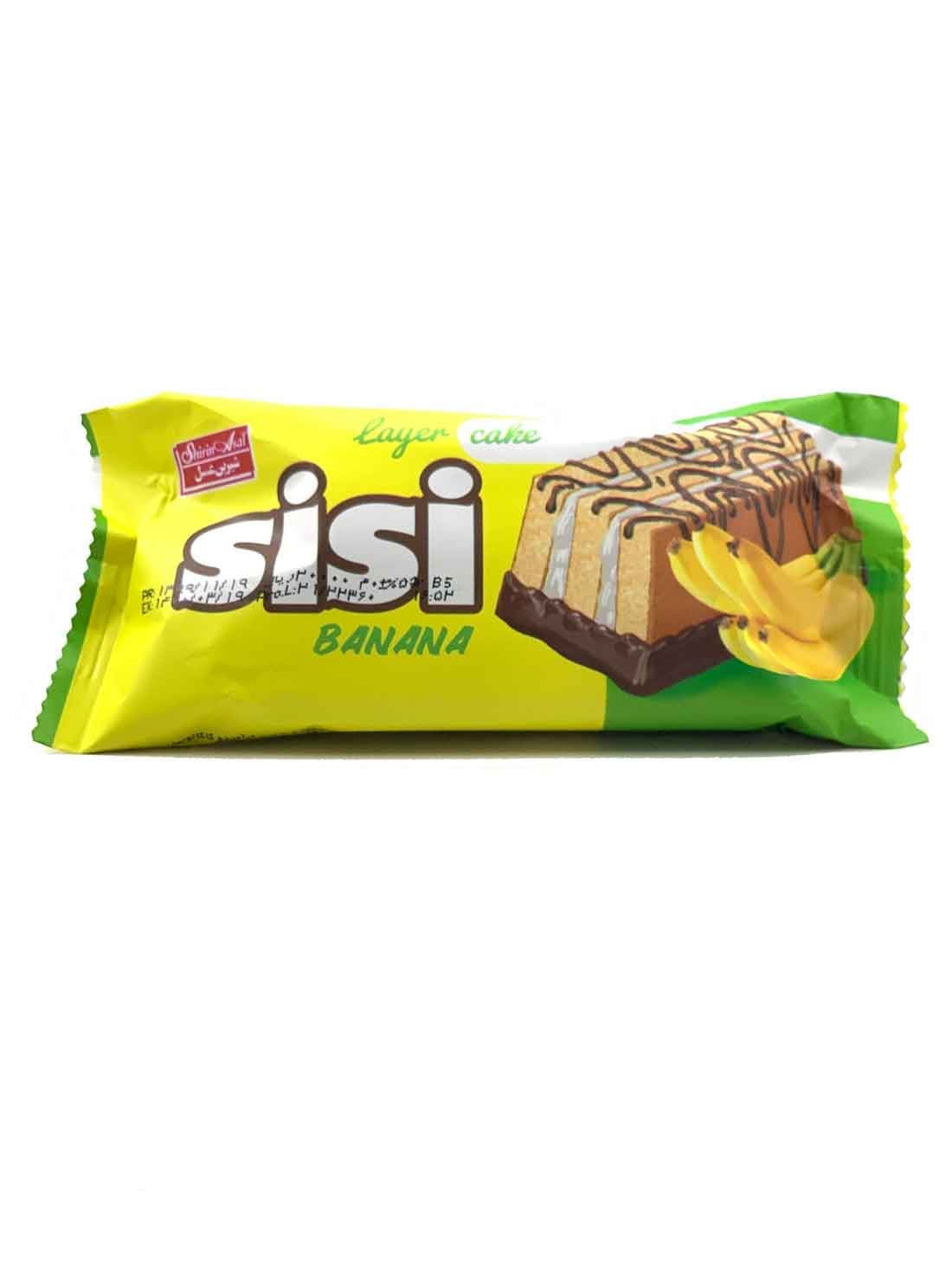 کیک سه لایه با طعم موز سی سی شیرین عسل 40 گرم