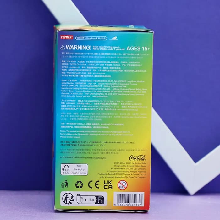 عمده فروشی آویز عروسک لبوبو رنگین کمان labubu وارداتی 39067 — تصویر ۵