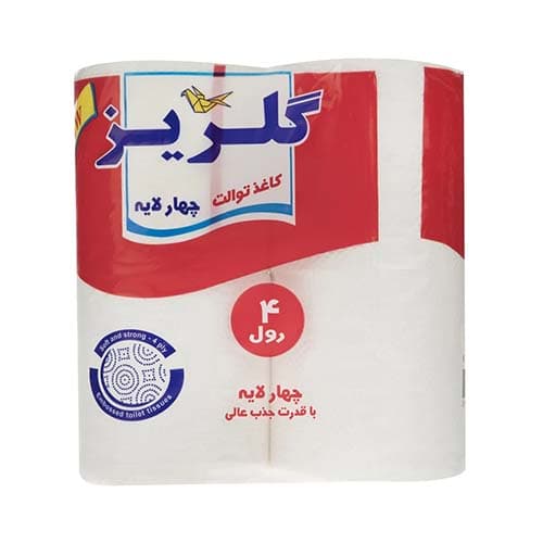 دستمال توالت 4 عددي سفيد گلريز