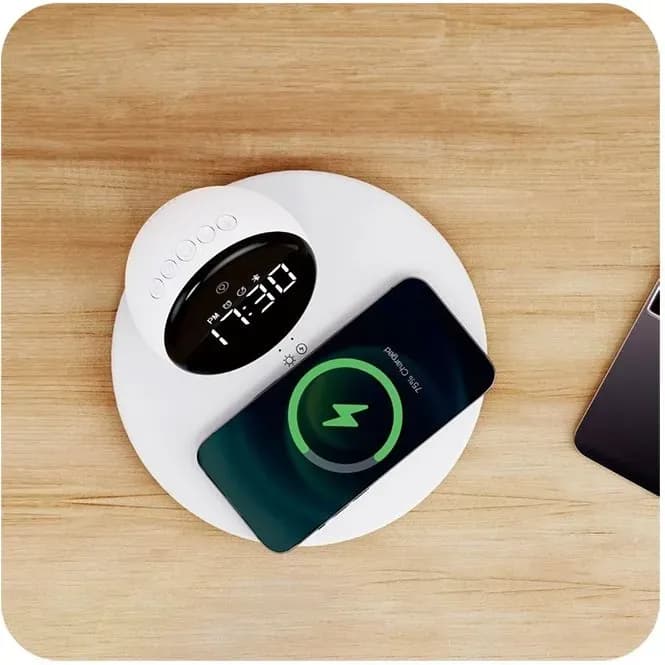 اسپیکر بلوتوثی و شارژر بی سیم چندکاره رکسین مدل Rex-W17 — تصویر ۴