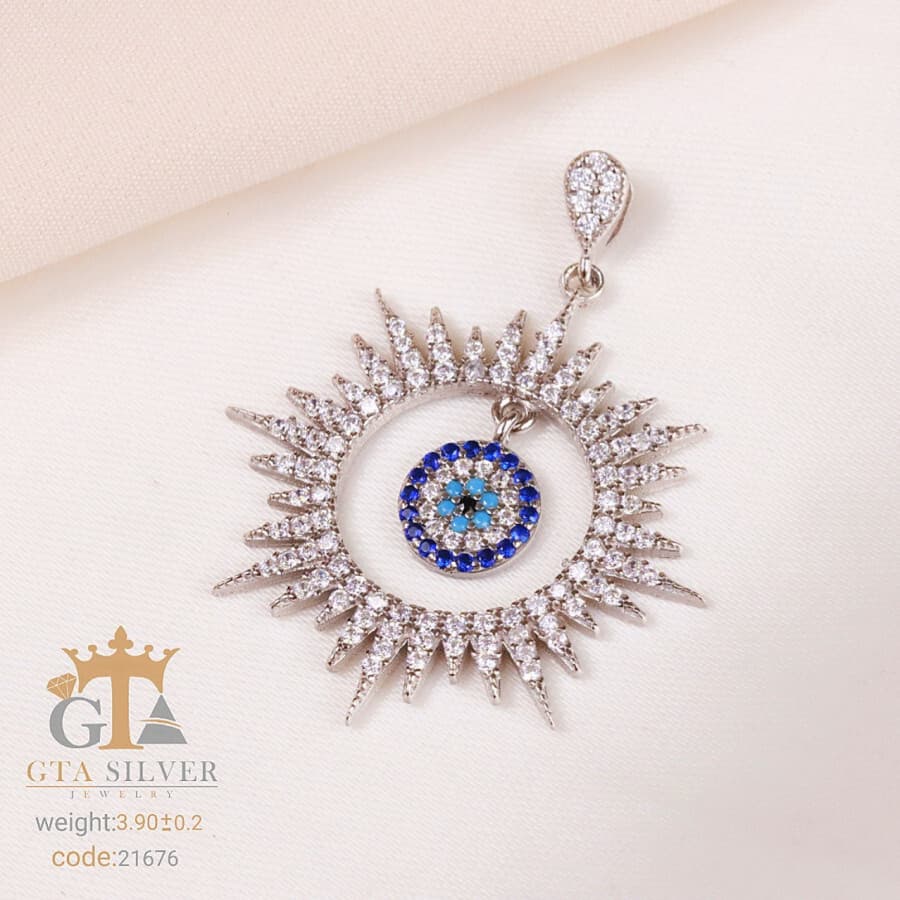 مدال نقره میکرو چشم نظر کد 21676