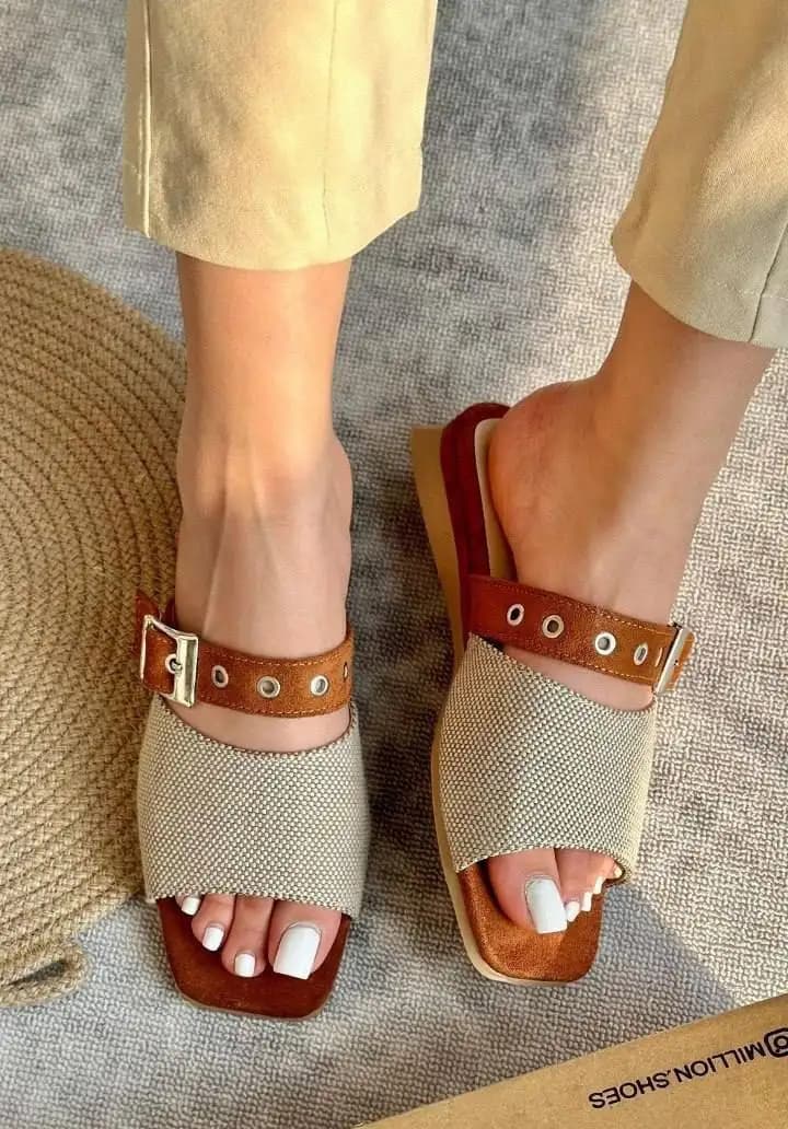 صندل chloe (قهوه ای) کد 4376 — تصویر ۲