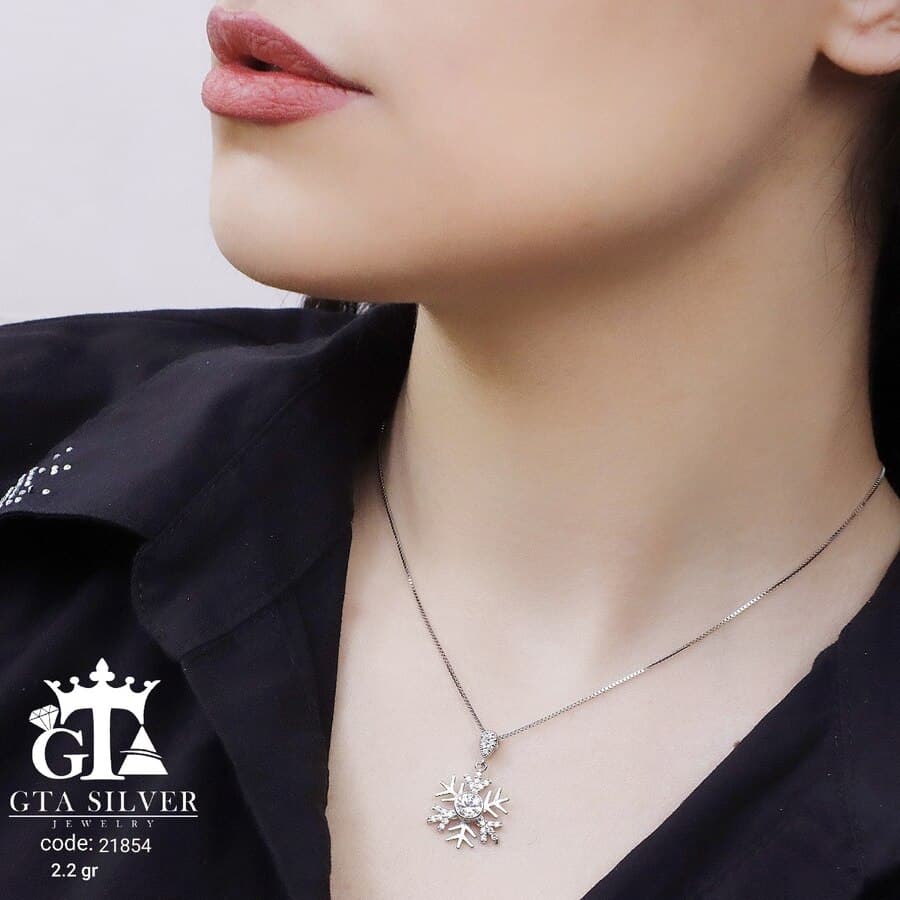 مدال نقره میکرو طرح دانه برف کد 21854 — تصویر ۲