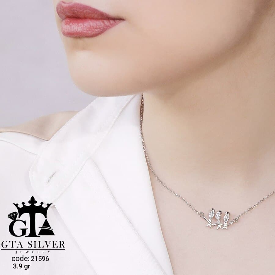 گردنبند نقره زنانه میکرو کد 21596 — تصویر ۳