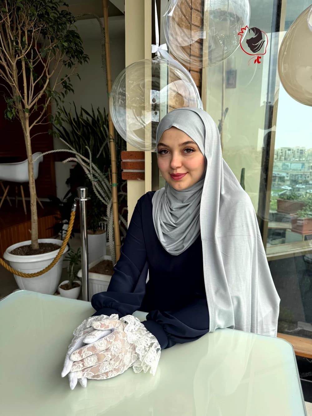 شال کویتی طوسی روشن