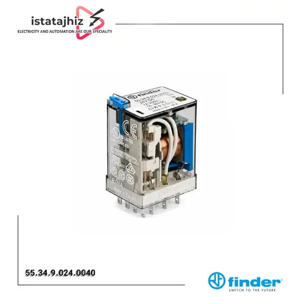 رله شیشه‌ای 24 ولت DC فیندر 7 آمپر 55.34.9.024.0040