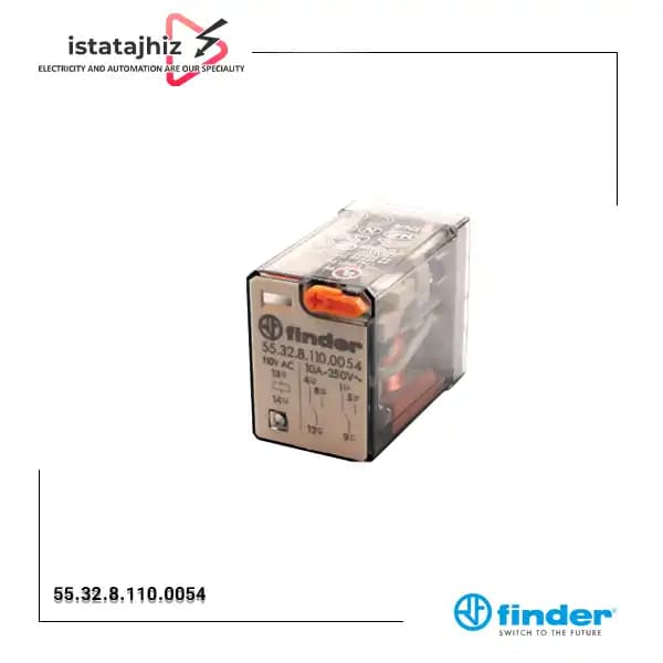 رله فیندر دو کنتاکت 110VAC 10A مدل 55.32.8.110.0054 — تصویر ۲
