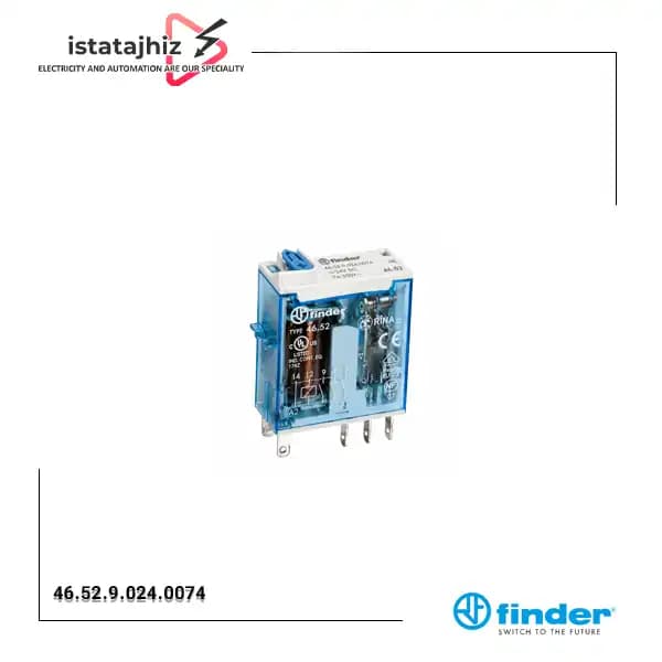 رله شیشه‌ای کتابی فیندر 24 ولت DC مدل 46.52.9.024.0074 — تصویر ۳