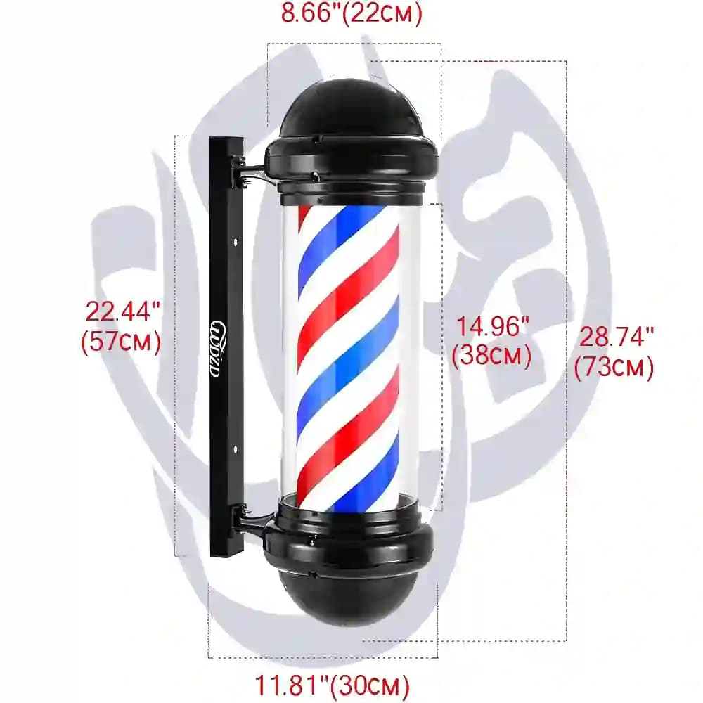 باربرپل نماد آرایشگاهی barber pole کد 01 برند امیدآرا 70cm — تصویر ۲