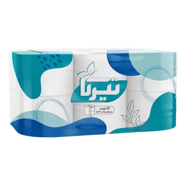 دستمال توالت تیرکا 4 لایه بسته ۱۲ عددی
