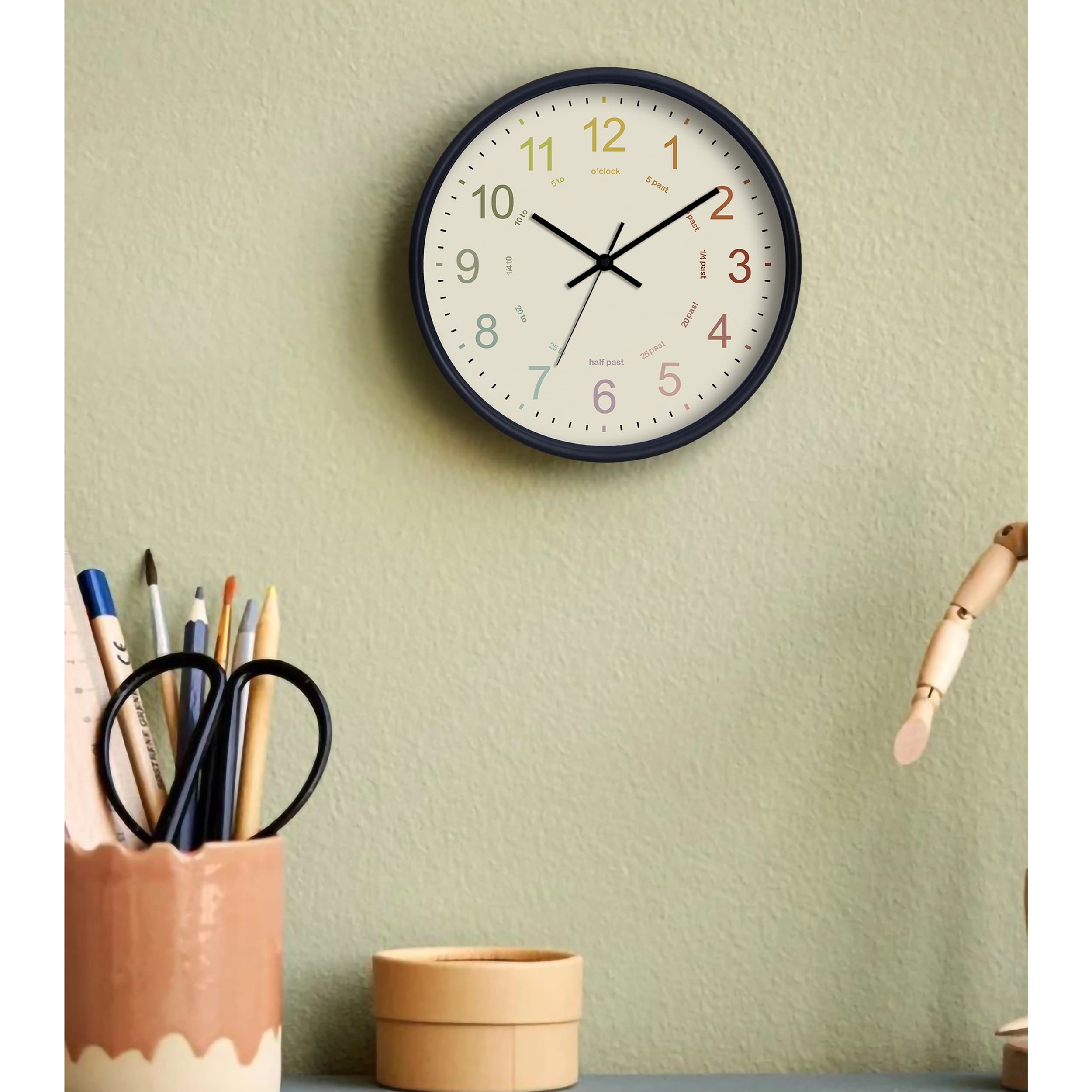 ساعت دیواری سال بردز طرح مینیمال رنگی رنگی مدل CW-colorful clock — تصویر ۳