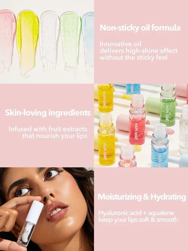 روغن لب JELLY WOW HYDRATING LIP OIL- GRAPEFRUIT GLOW شیگلم SHEGLAM — تصویر ۶