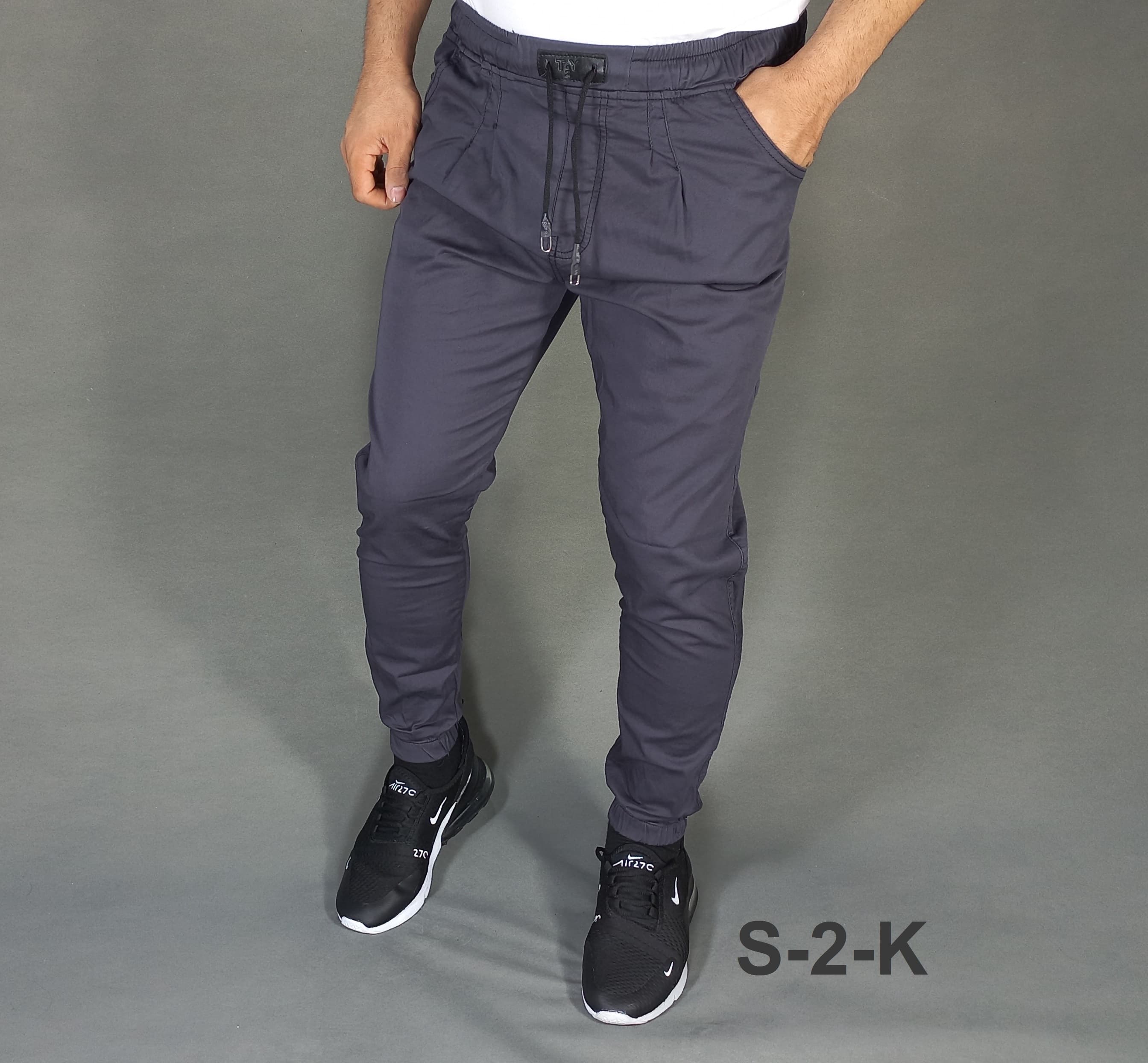 شلوار اسلش کتان مردانه نوک مدادی S-2-K