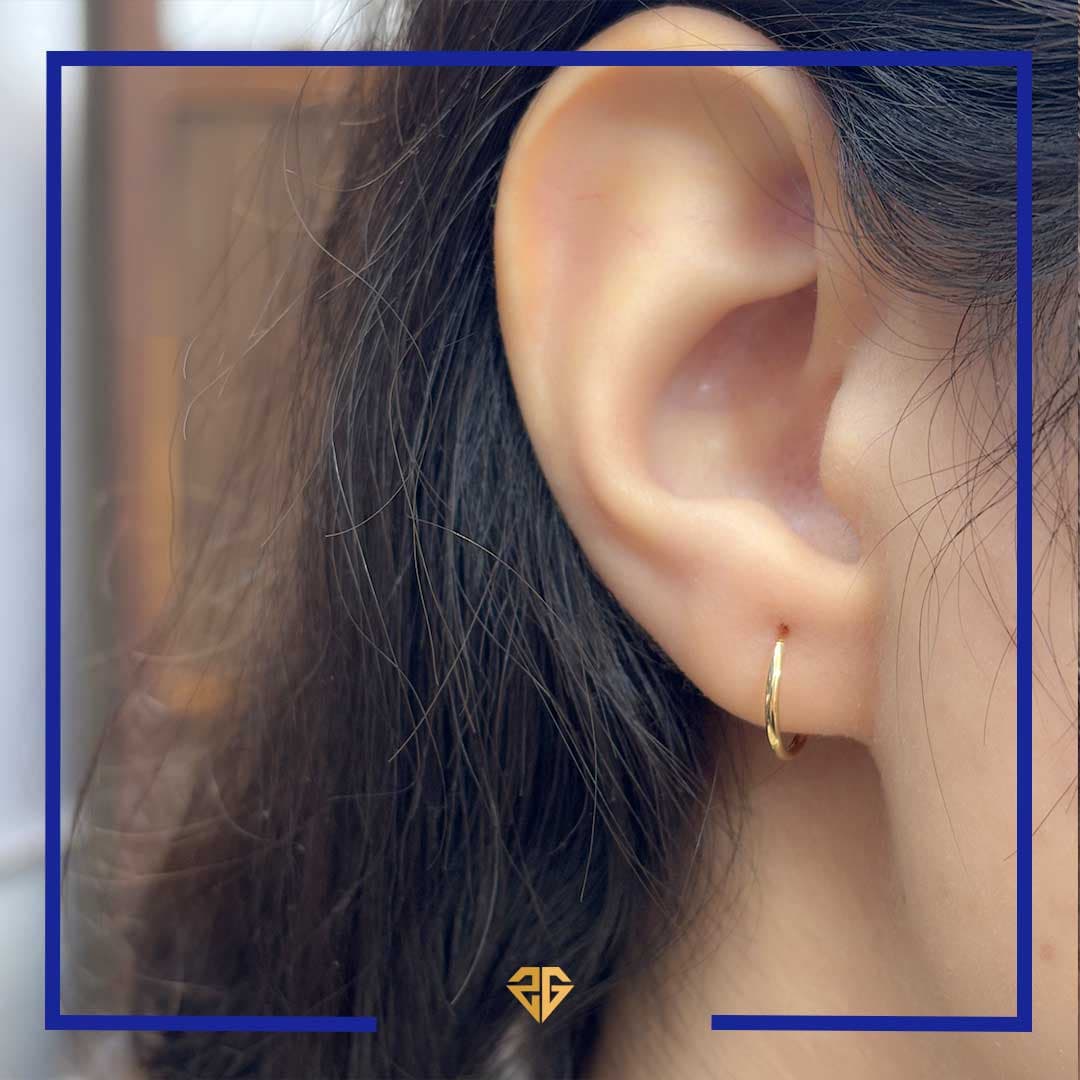 گوشواره طلا حلقه ای ساده 40021 — تصویر ۳