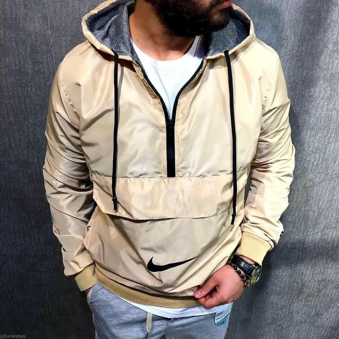 سویشرت شمعی کلاهدار مردانه رنگ کرمی کد 196