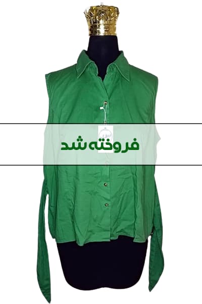 پیراهن دکمه دار بدون آستین زنانه دست دوم