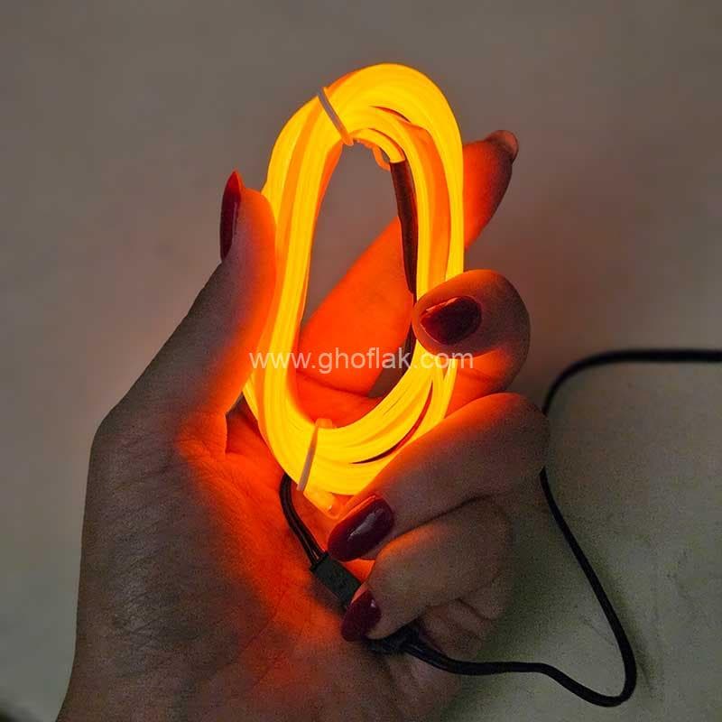 چراغ ال وایر رنگی 2 متری لاین نوری — تصویر ۵
