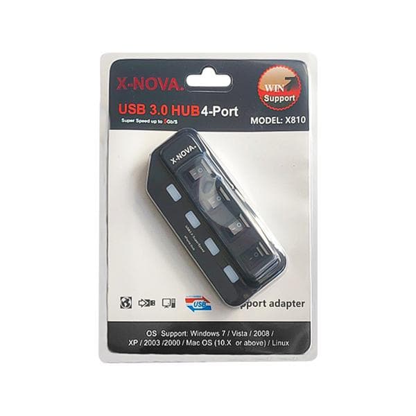 هاب آداپتوردار 4 پورت USB3.0 نووا مدل X810 — تصویر ۲