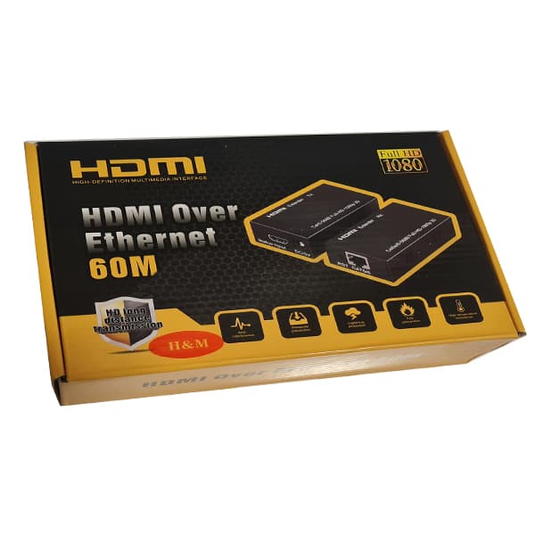 تبدیل اکستندر اچ اند ام HDMI 1080p 60M با کابل شبکه — تصویر ۲
