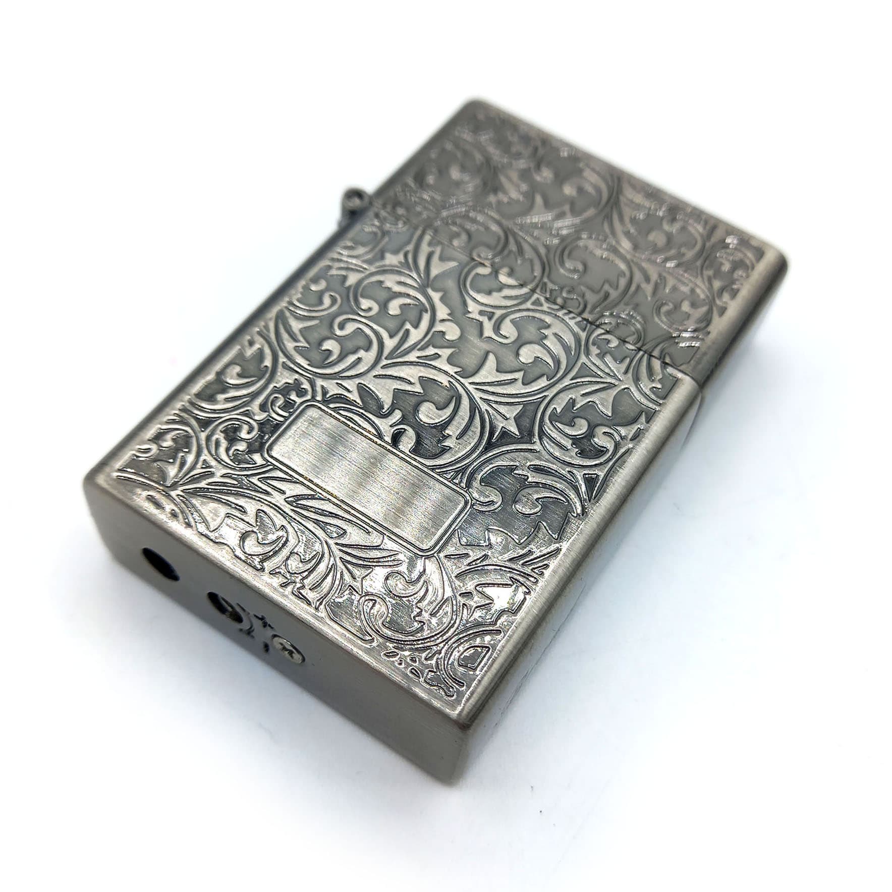 فندک گازی اتمی طرح اسلیمی سیاه قلم سیلور کد A120014