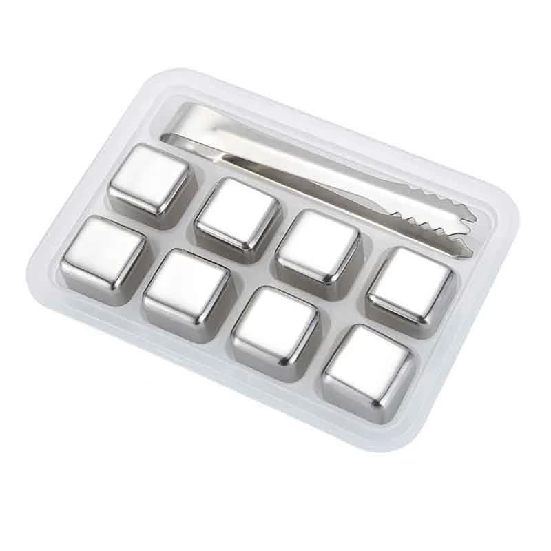 یخ فلزی مکعبی استیل مجموعه 8 عددی کد L310005