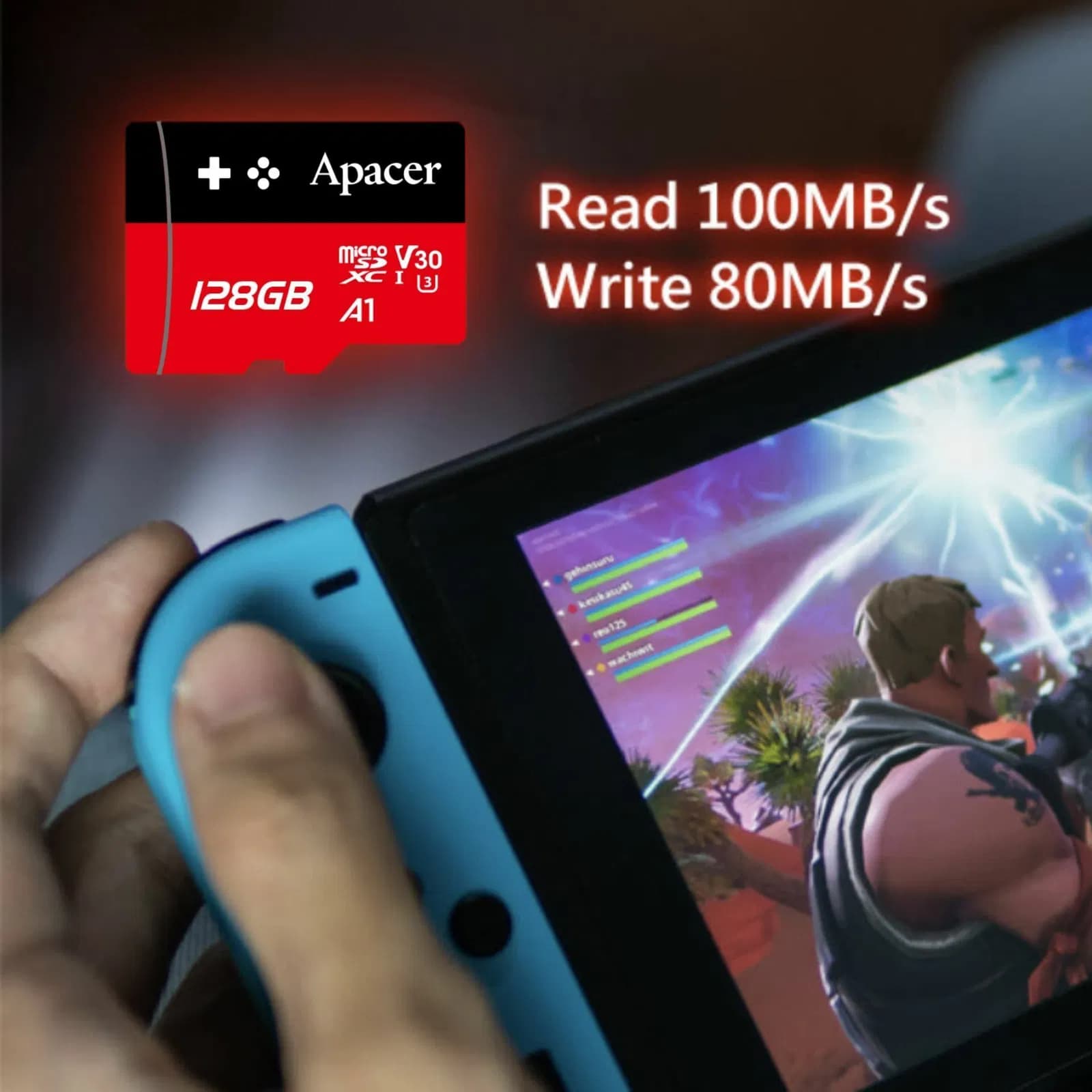 کارت حافظه اپیسر مدل Apacer microSDXC Gaming Card V30 U3 UHS-I U3 سرعت 100MBps ظرفیت 128 گیگابایت — تصویر ۳