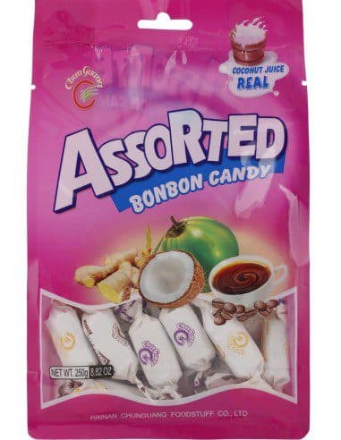 آبنبات میکس بن بن با سه طعم نارگیلی، زنجبیلی و قهوه 250 گرمی Bonbon Assorted Candy