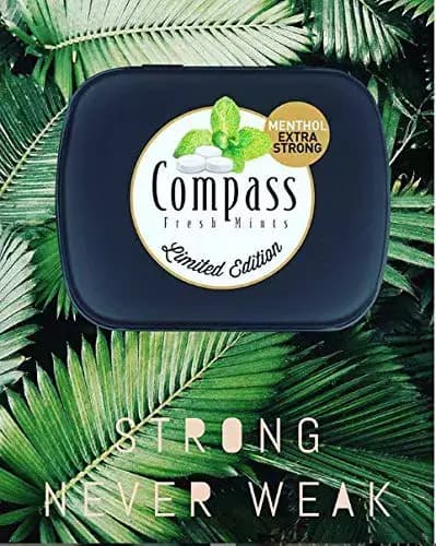 قرص خوشبوکننده دهان کامپس بدون شکر با طعم نعناع تند 14 گرمی Compass Fresh Mints Menthol Extra Strong — تصویر ۳
