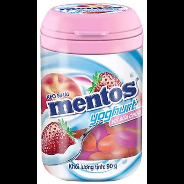 دراژه منتوس با طعم توت فرنگی و ماست 90 گرمی Mentos Dragee Strawberry Yoghurt