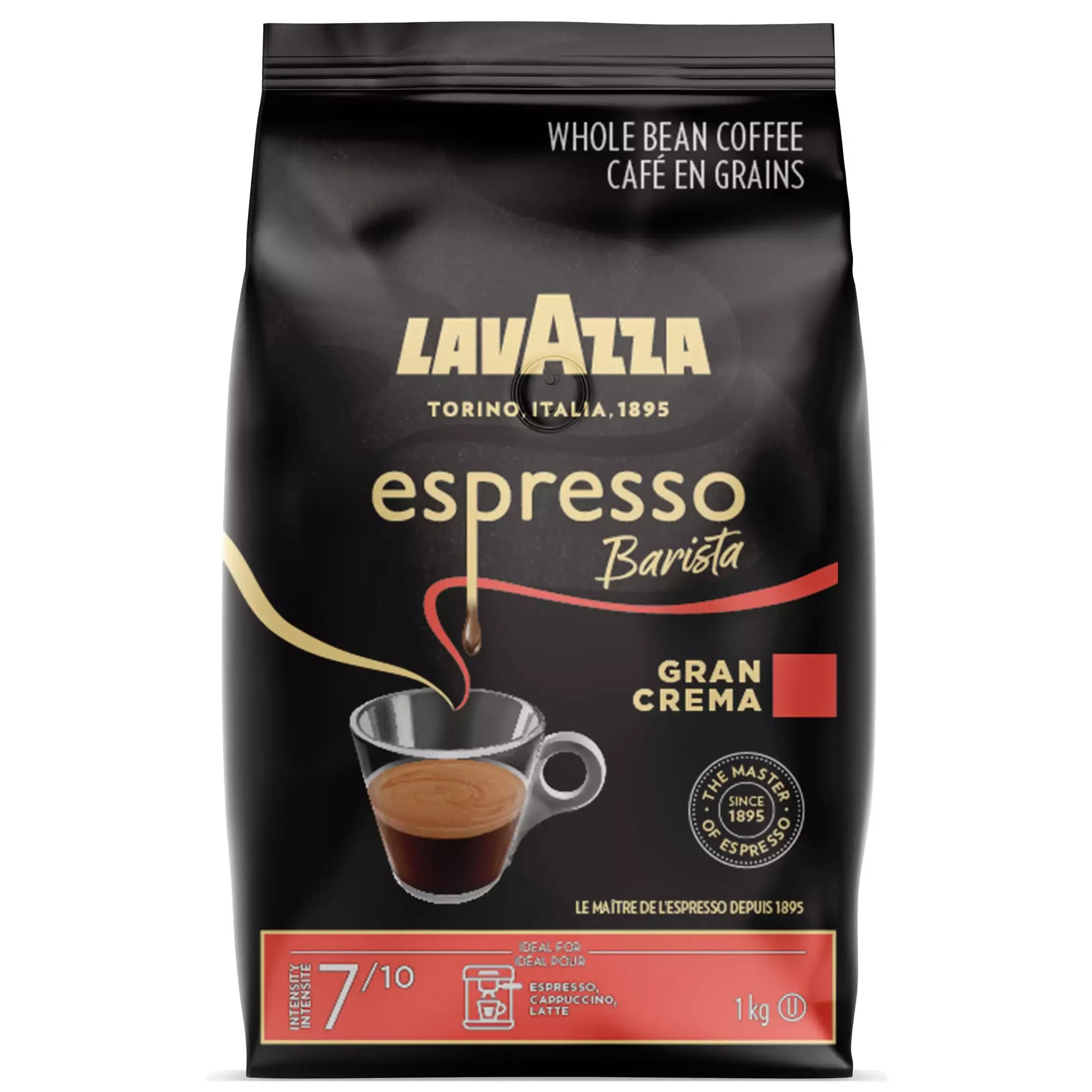 دانه قهوه لاوازا کافه اسپرسو باریستا گرن کرما 1 کیلویی Lavazza Caffe Espresso Barista Gran Crema Coffee Beans