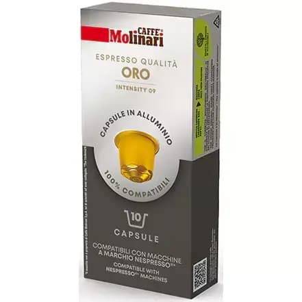 کپسول قهوه مولیناری اورو 50 گرمی-10عددی Molinari Espresso Qualita Oro Coffee Capsules