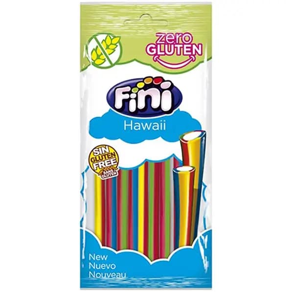 پاستیل فینی بدون گلوتن لوله ای رنگین کمان 75 گرمی Fini Hawaii