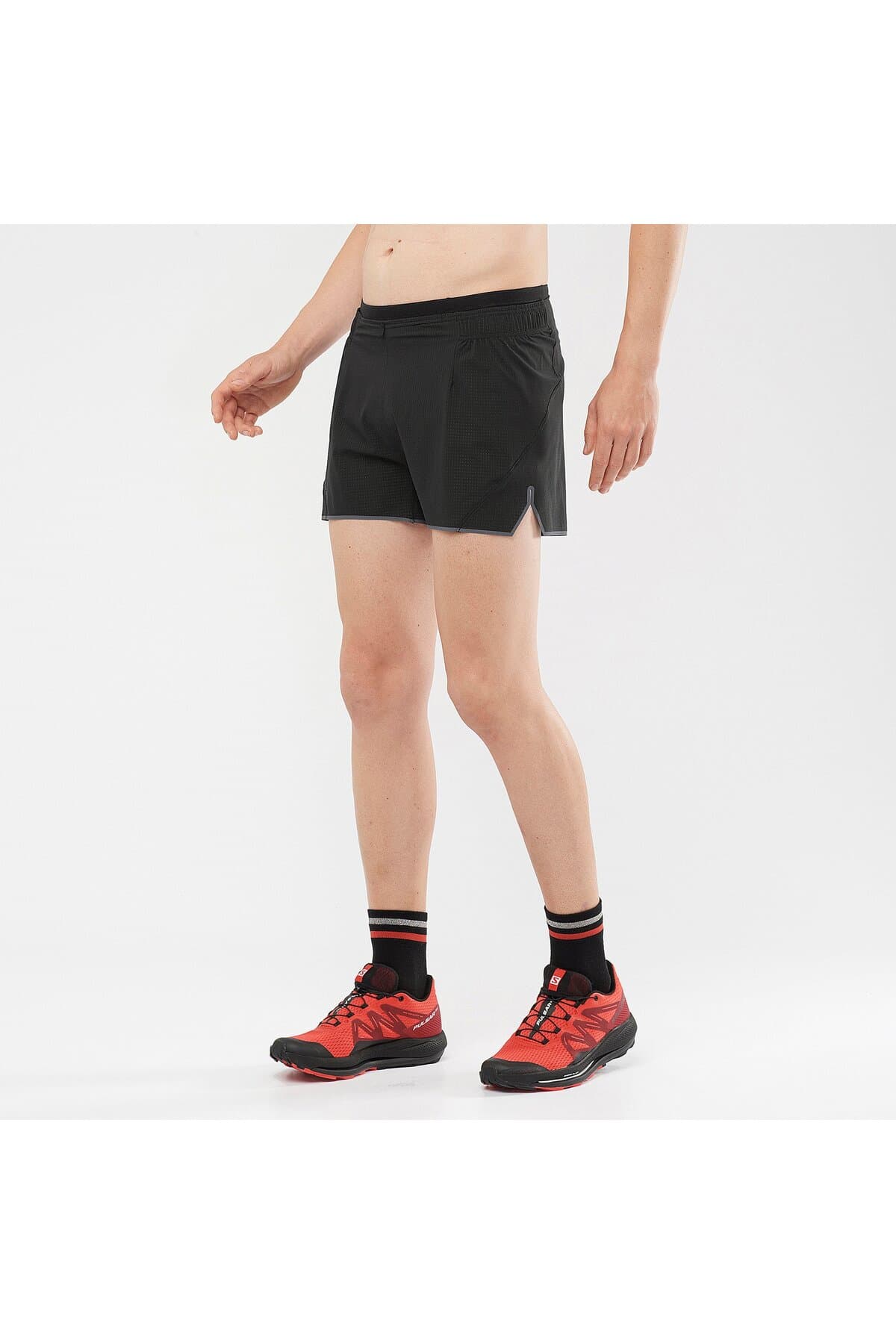 شورت ورزشی سالومون مردانه پلی استر مشکی راسته Regular/رگولار آستین کوتاه Casual / کژوال | Salomon 1071292 BD