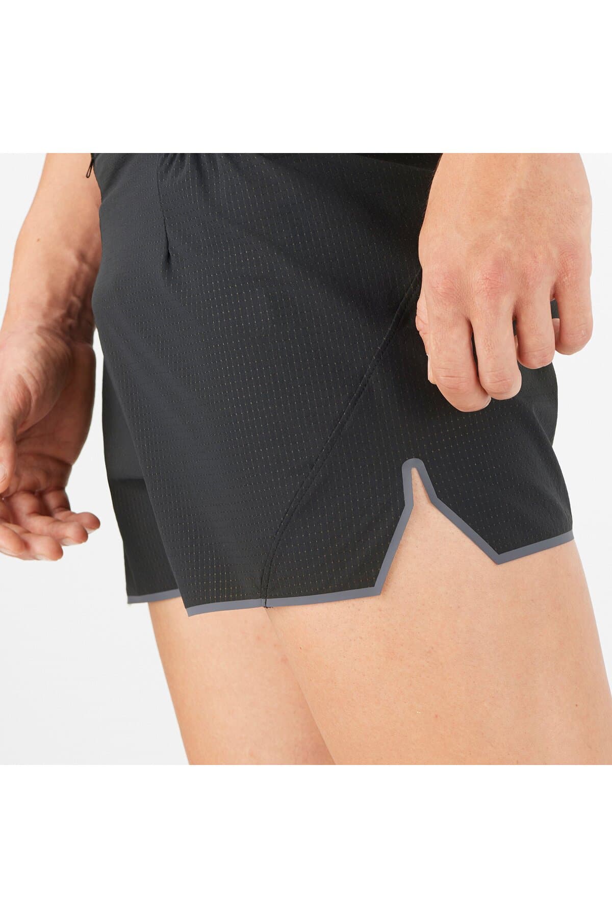 شورت ورزشی سالومون مردانه پلی استر مشکی راسته Regular/رگولار آستین کوتاه Casual / کژوال | Salomon 1071292 BD — تصویر ۴