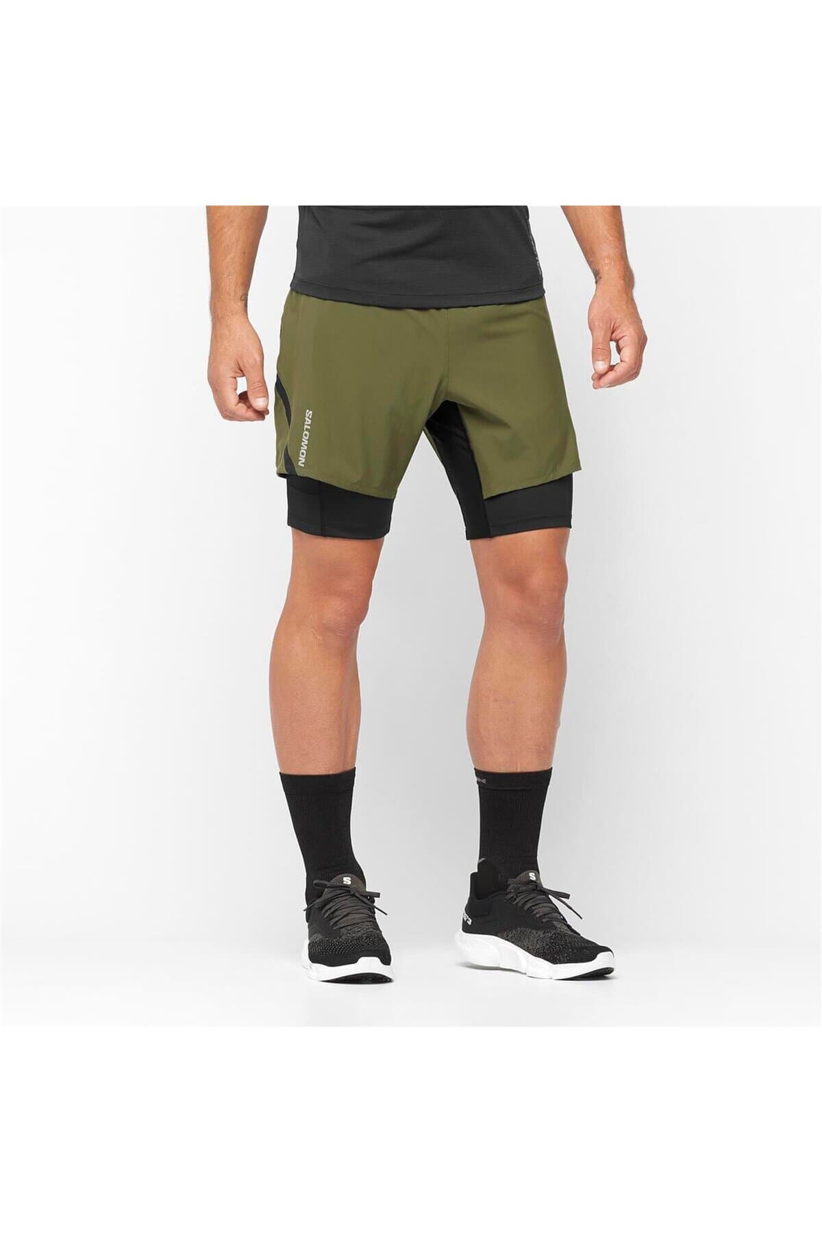 شورت ورزشی سالومون مردانه پارچه سفید راسته Regular/رگولار بیسیک Casual / کژوال | Salomon 1131599 BD