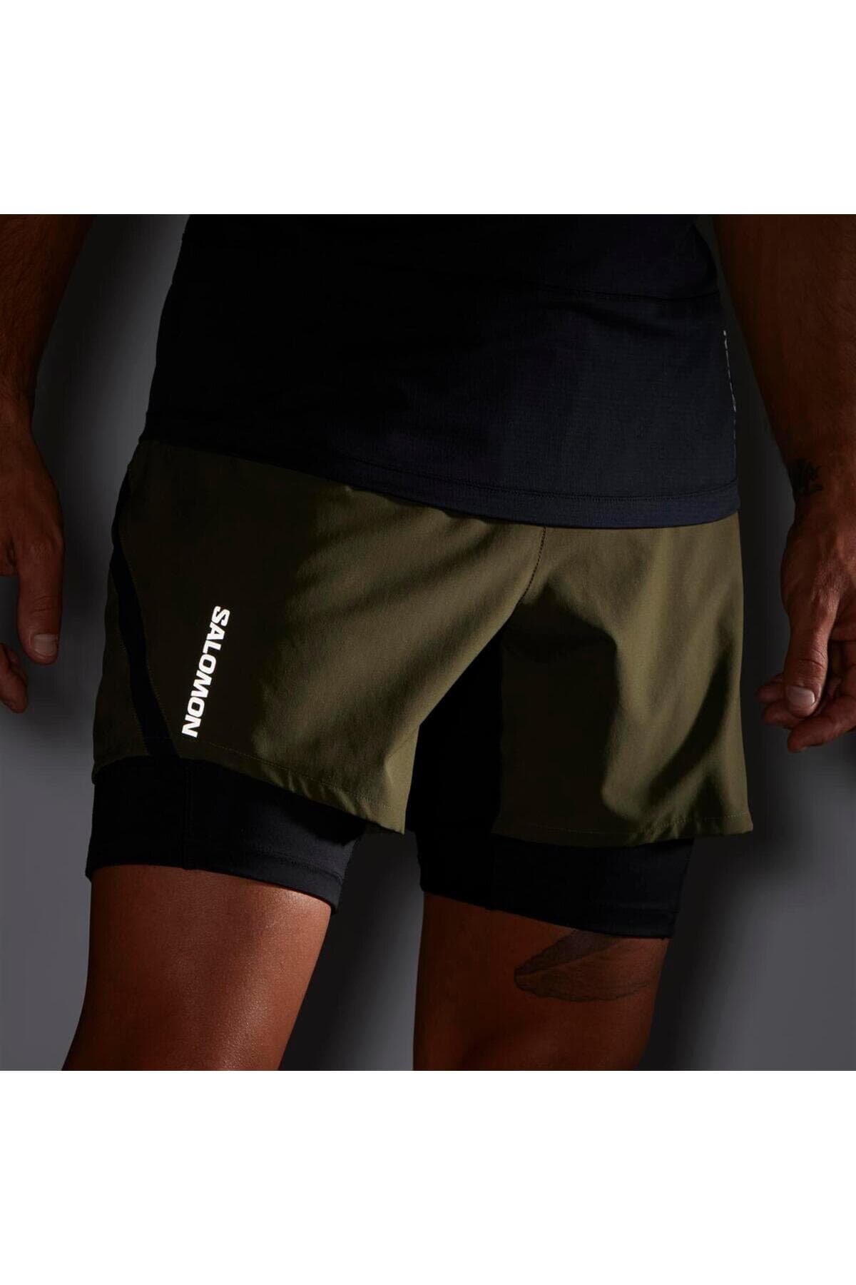 شورت ورزشی سالومون مردانه پارچه سفید راسته Regular/رگولار بیسیک Casual / کژوال | Salomon 1131599 BD — تصویر ۴
