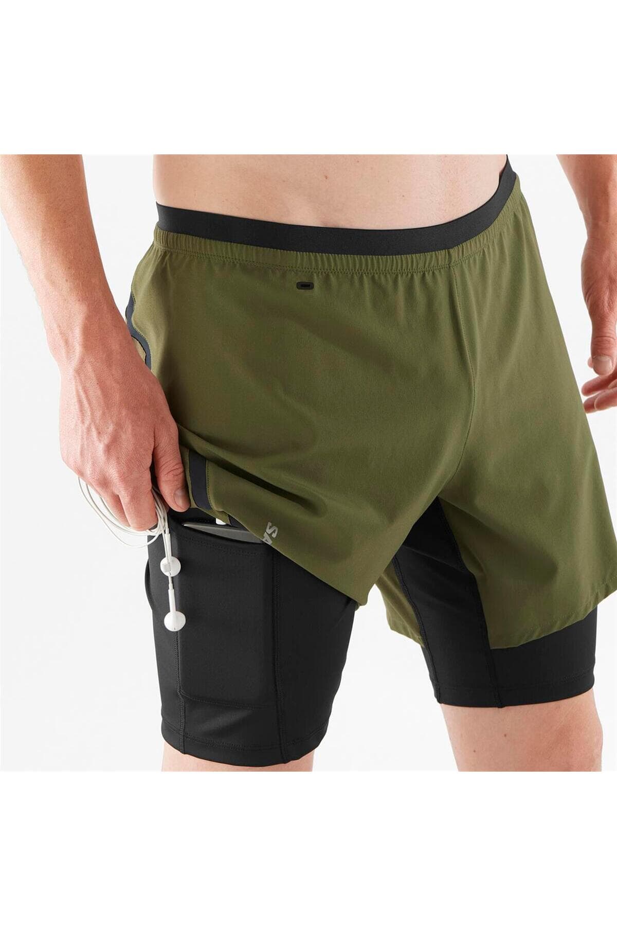 شورت ورزشی سالومون مردانه پارچه سفید راسته Regular/رگولار بیسیک Casual / کژوال | Salomon 1131599 BD — تصویر ۳