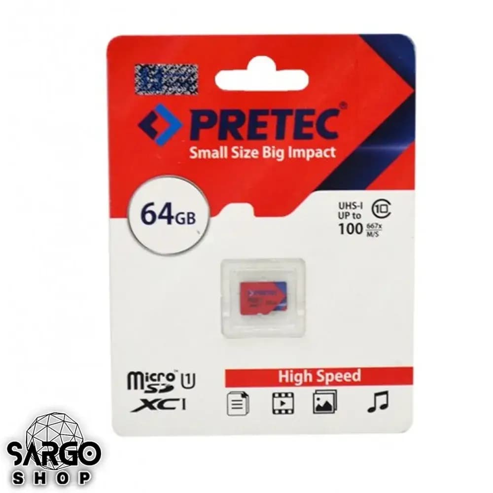 رم Pretec سرعت 100MB/s ظرفیت 64 گیگابایت
