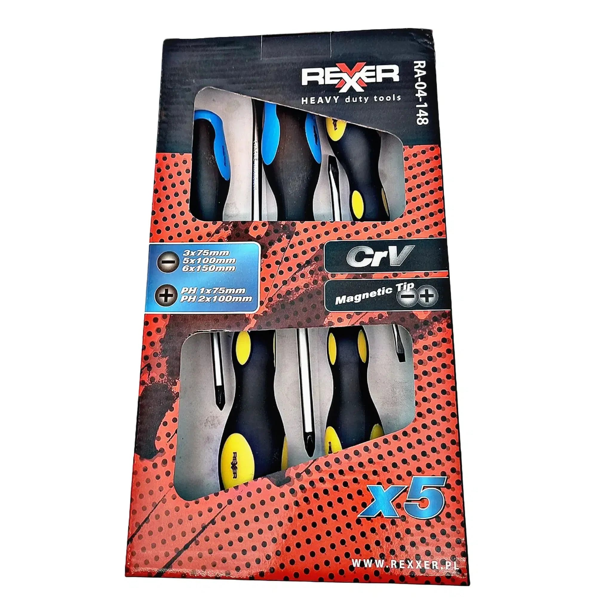 ست پیچ گوشتی 5 عددی برند رکسر (REXER) مدل RA-04-148