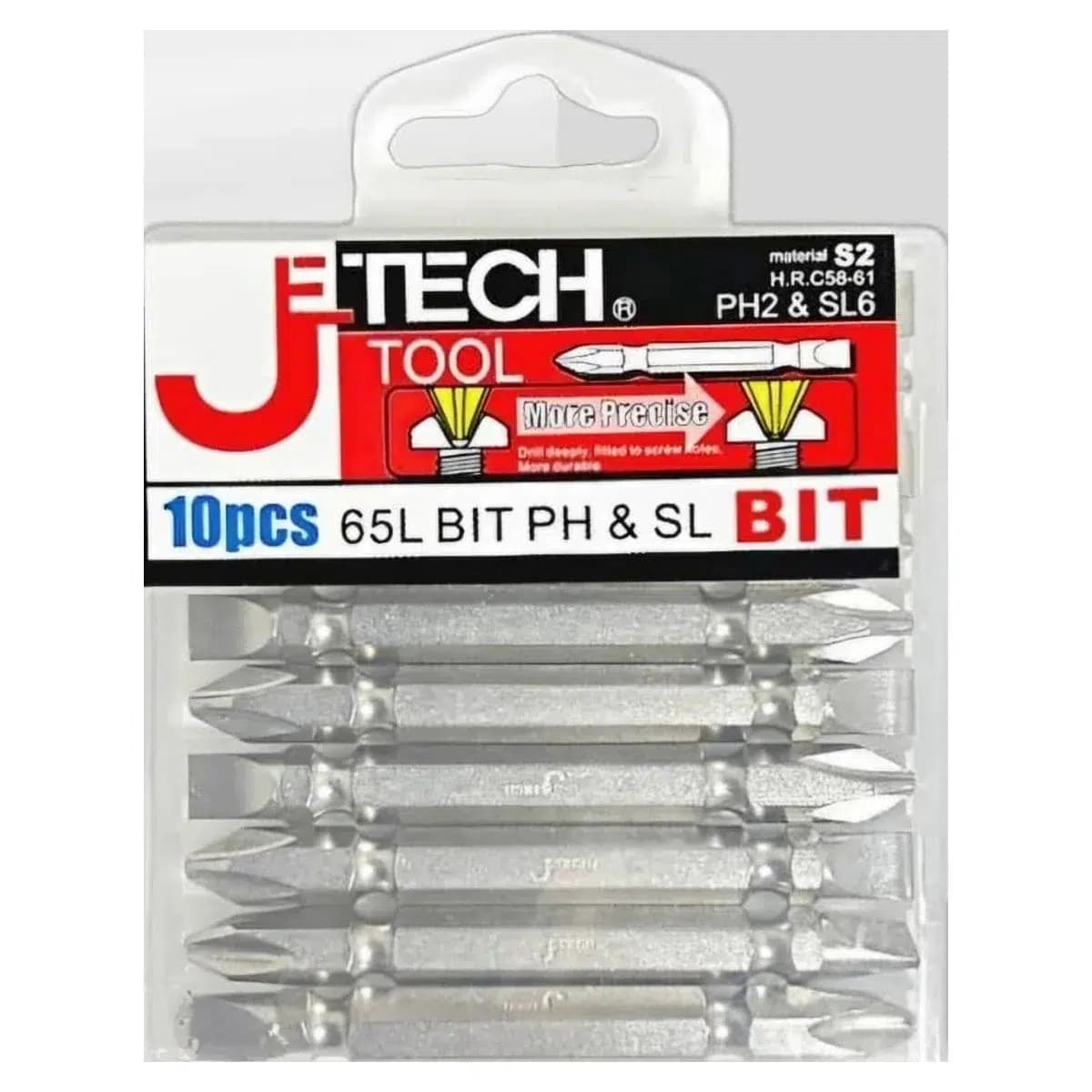 نوک پیچ گوشتی دوسر چارسو 10 عددی برند جتک JETECH — تصویر ۲