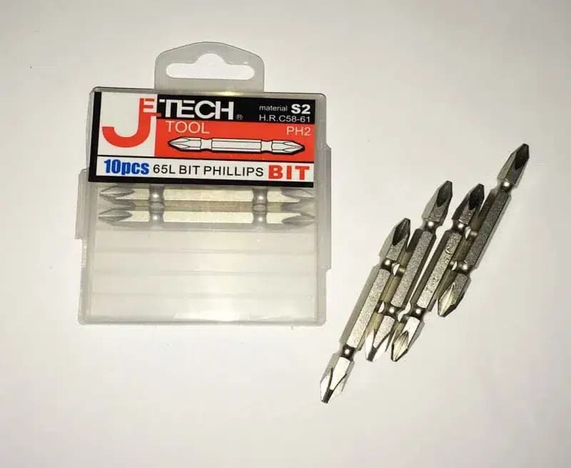 نوک پیچ گوشتی دو سرچهارسو 10 عددی برند جتک JETECH — تصویر ۲