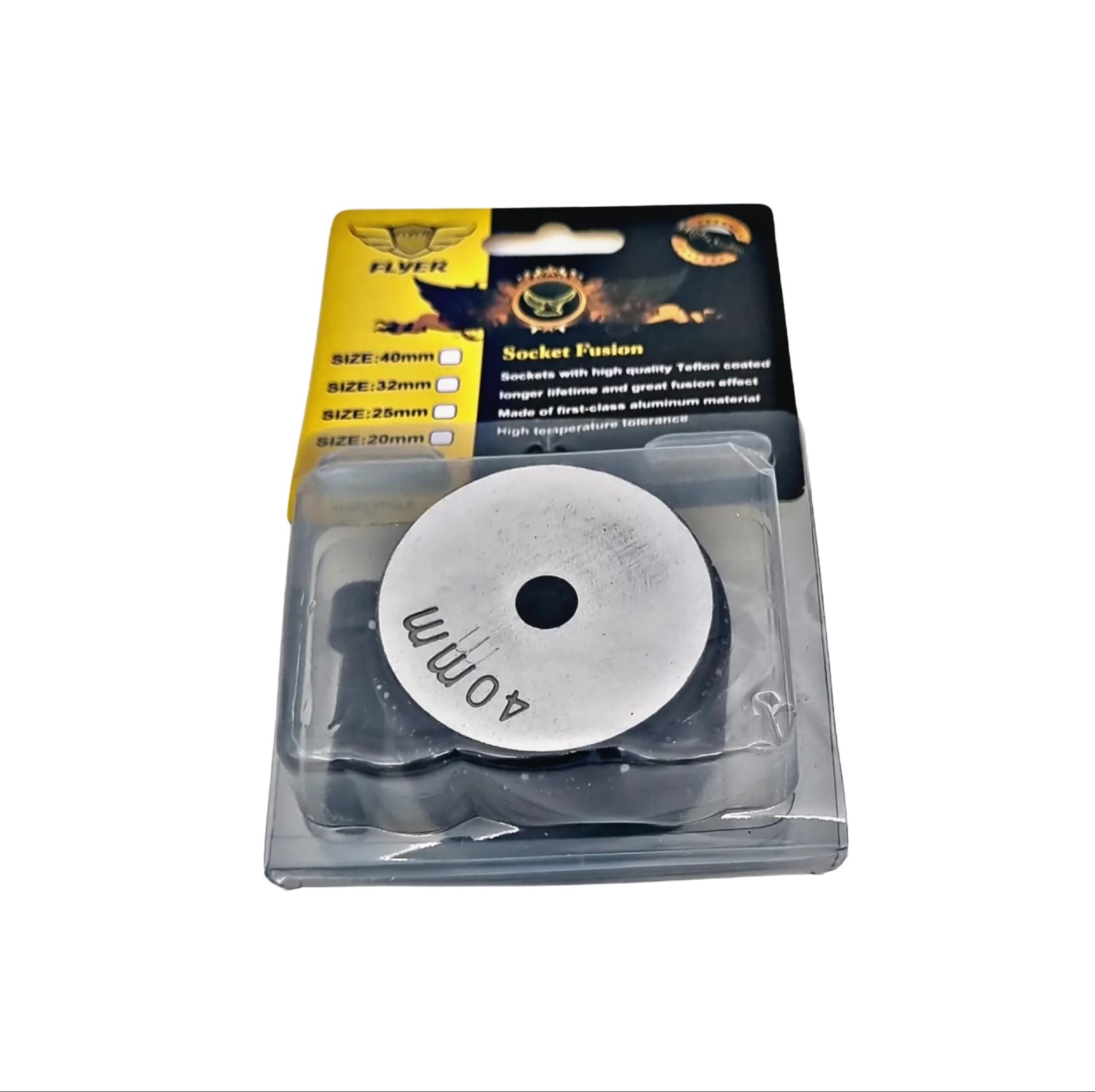 لقمه اتو لوله سبز سایز ۴۰ با پوشش گرانیتی برند فلایر Flyer کد کالا H-D.40 — تصویر ۳