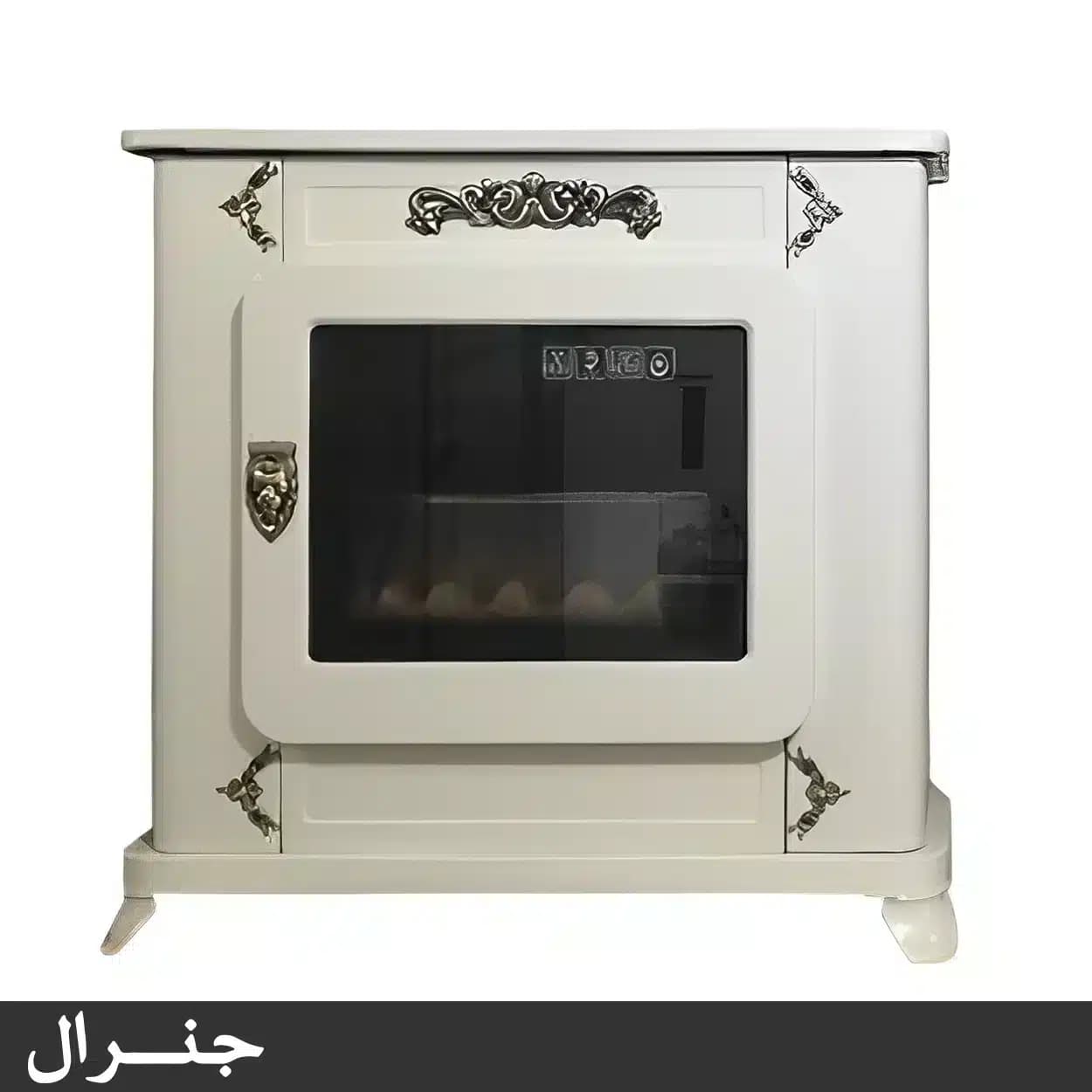 بخاری گازی جنرال 30000 طرح شومینه مدل کلاسیک سفید
