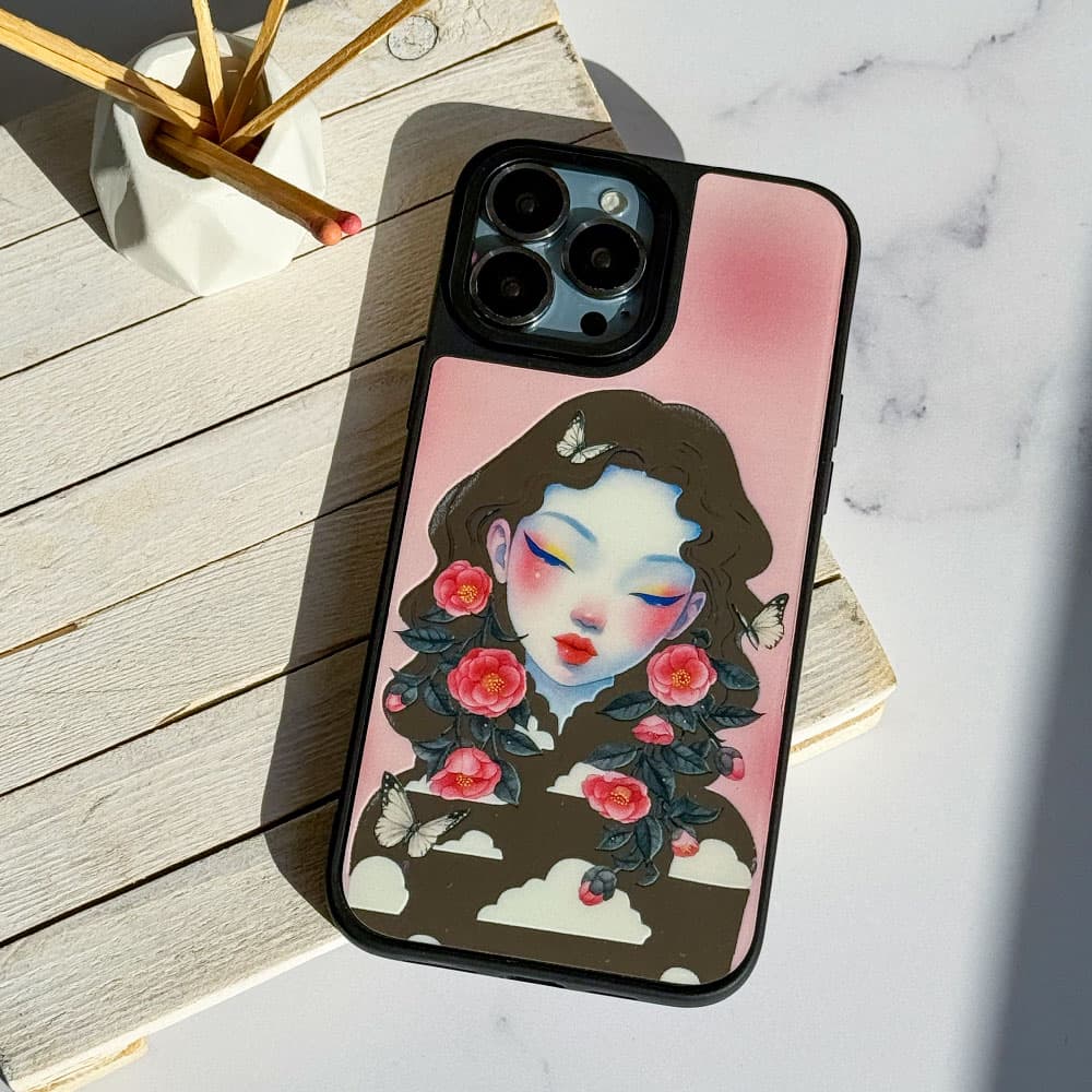 قاب آینه ای چاپی سفارشی (کد 0506) مدل گل گیسو مناسب برای گوشی موبایل شیائومی ردمی Xiaomi Redmi Note 8 / Note 8 Pro / Note 9S / Note 9 Pro / Note 10 Pro / Note 10 Pro Max / Note 11S / Note 11 4G / Note — تصویر ۲
