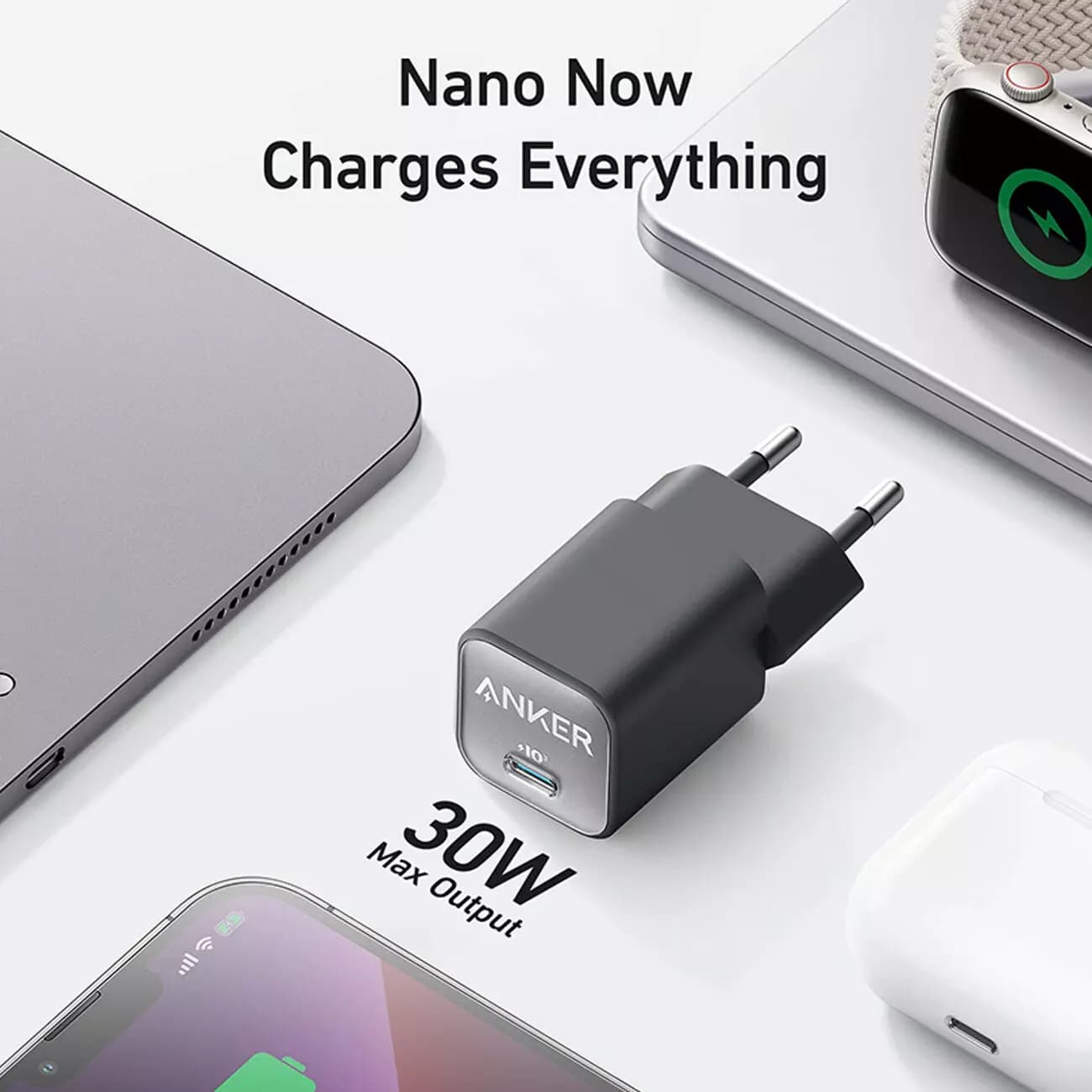 شارژر دیواری فست شارژر 30 واتی انکر مدلAnker 511 Charger (Nano 3, 30W) Europe A2147G21 — تصویر ۳