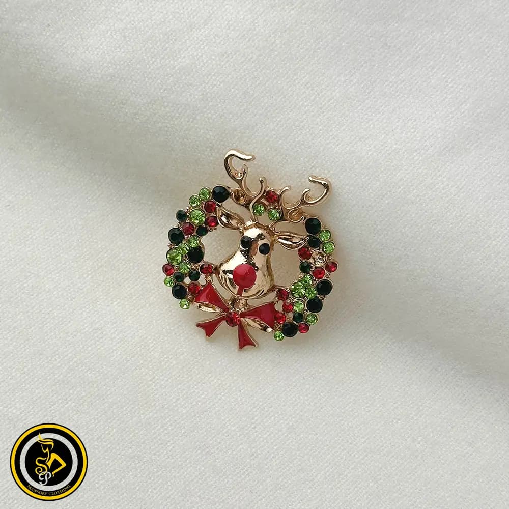 گل سینه طرح گوزن کریسمس