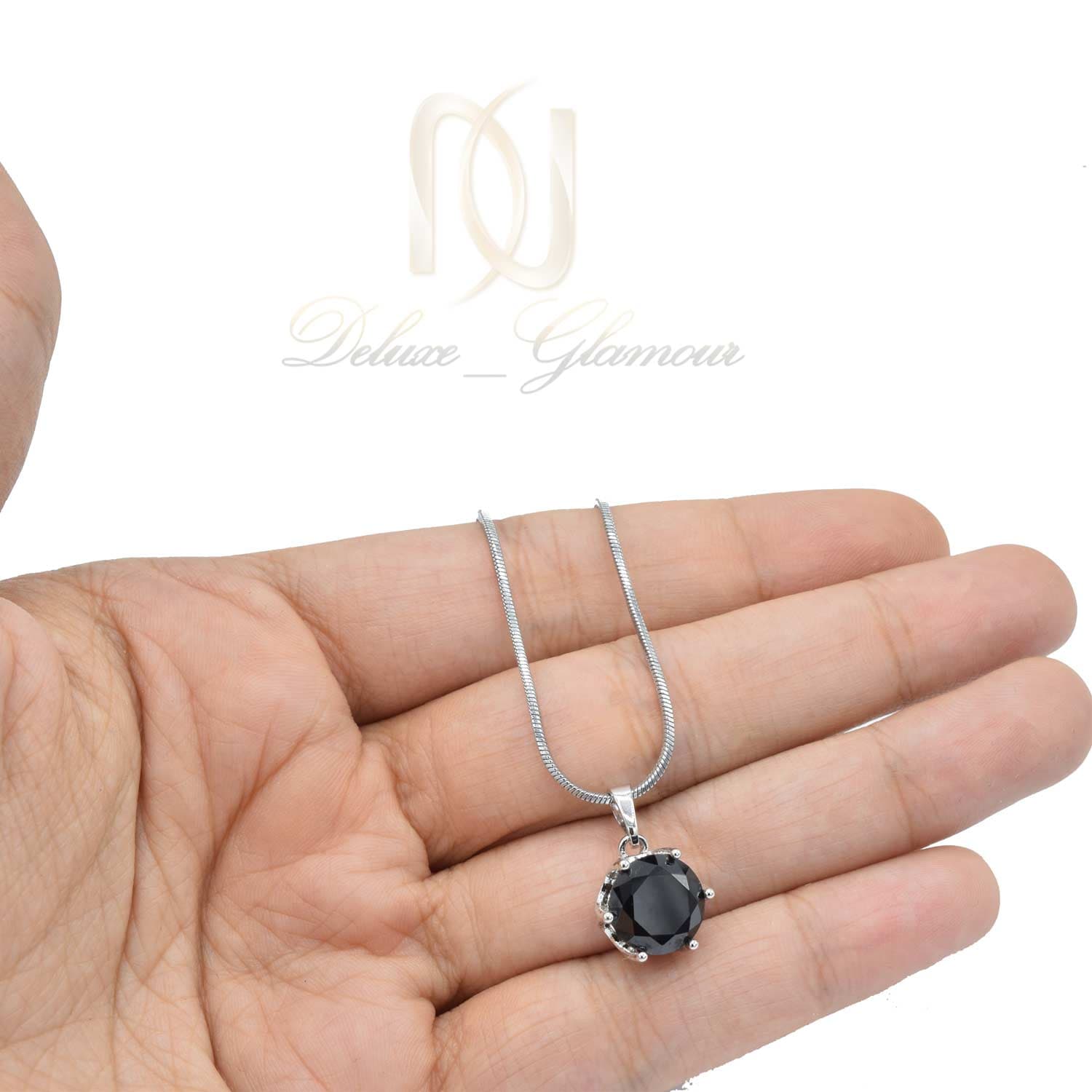 گردنبند ژوپینگ دخترانه نگین مشکی nw-n590 — تصویر ۲