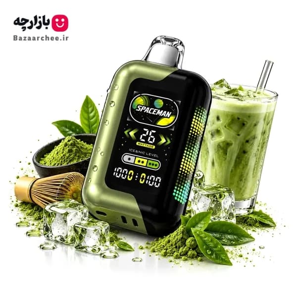 ویپ پاد یکبار مصرف اسموک چای سبز ماچا یخ 40 هزار پاف + صفحه نمایش حرفه‌ای | SMOK Spaceman SP40000