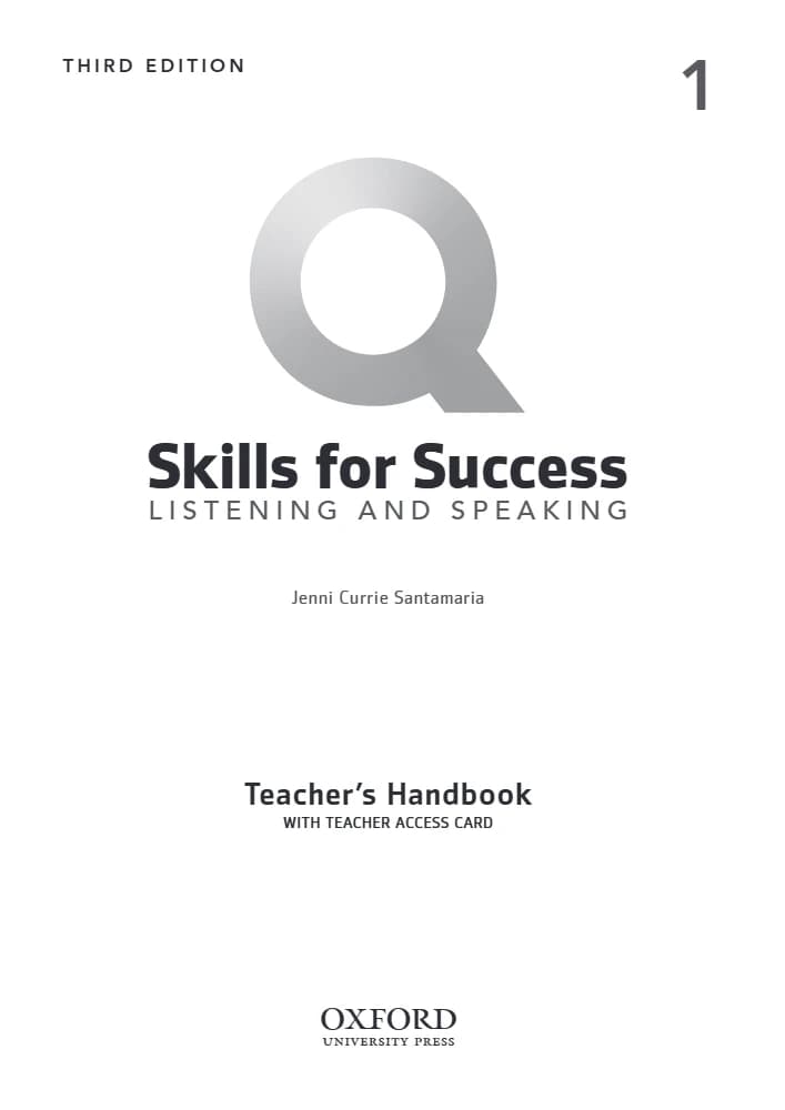 کتاب QSkills for Success 1 Listening and Speaking Teacher’s Guide (مهارت‌های Q برای موفقیت ۱: راهنمای مدرس شنیداری و گفتاری) PDF | مایلز کراون و تام میلر